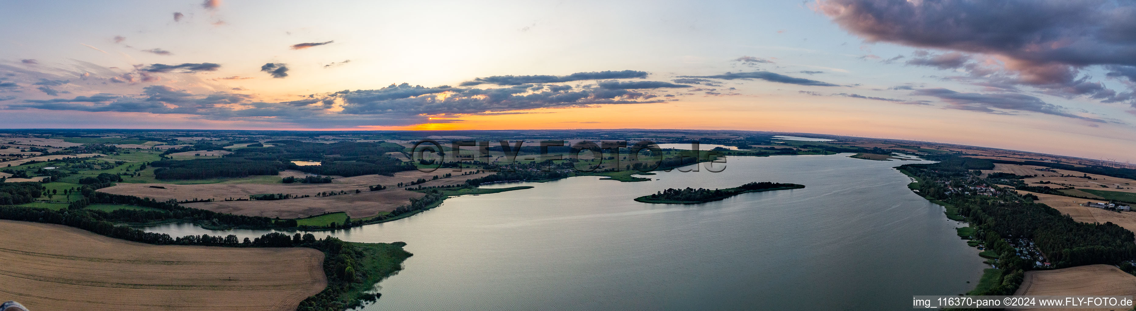 Aerial view of Panorama in Oberuckersee in the state Brandenburg, Germany