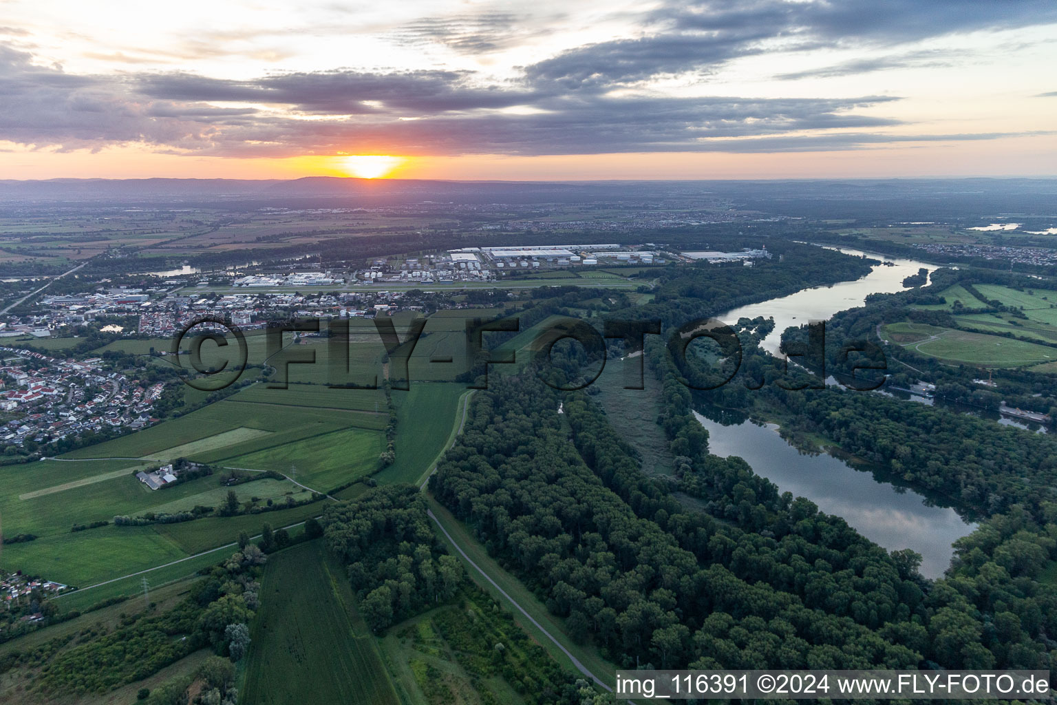 Aerial view of Speyer in the state Rhineland-Palatinate, Germany