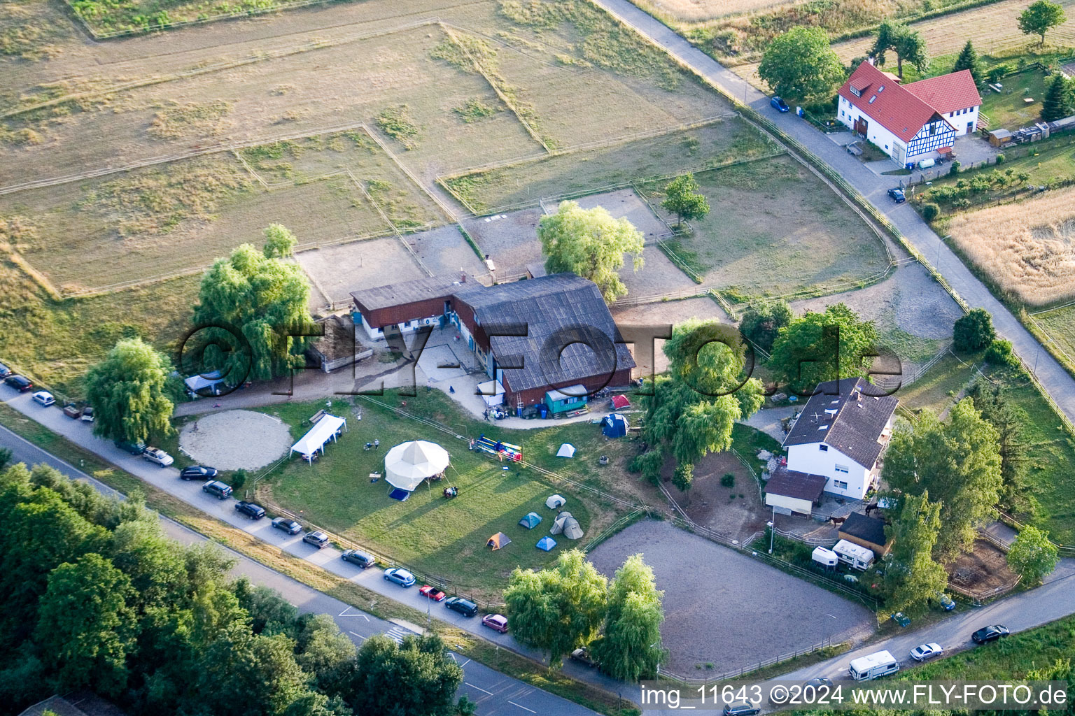 Reithof Trab eV therapeutic riding on Lake Constance in the district Wollmatingen in Konstanz in the state Baden-Wuerttemberg, Germany out of the air