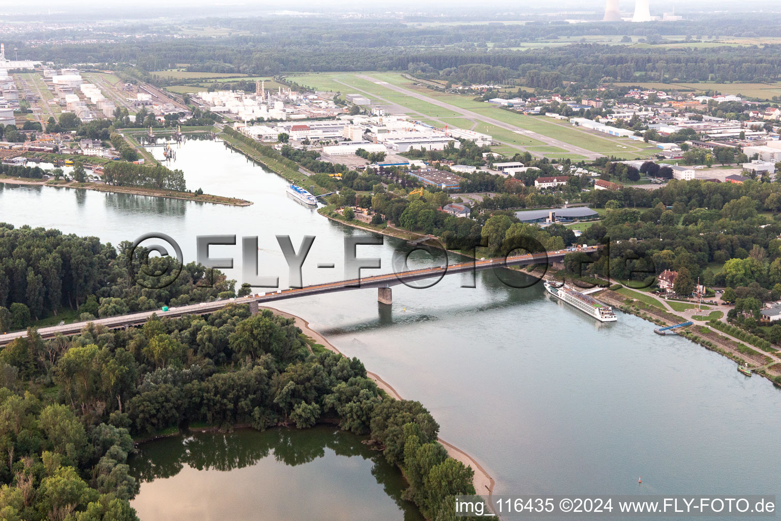 Closed Rhine bridge B39 in Speyer in the state Rhineland-Palatinate, Germany