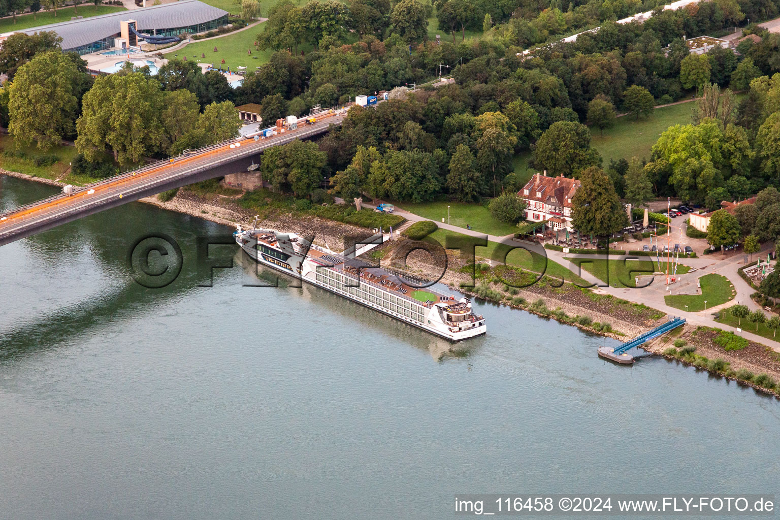 Passenger ship on Schiffanlegestelle Speyer in Speyer in the state Rhineland-Palatinate, Germany