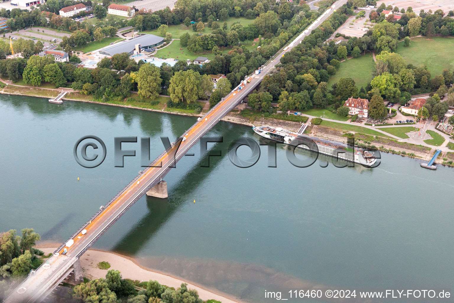 Boat pier in Speyer in the state Rhineland-Palatinate, Germany