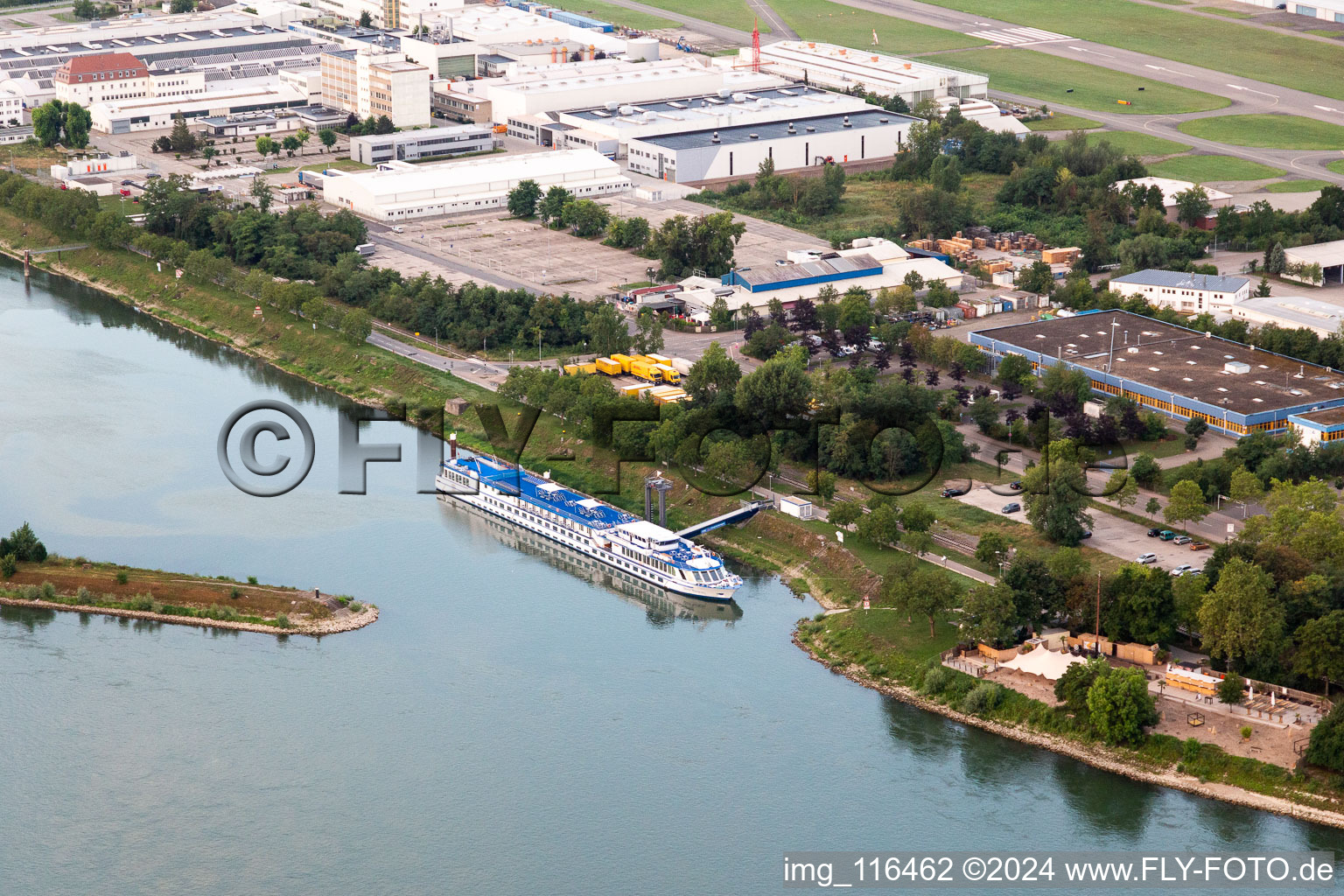 Passenger ship on Rheinhafen in Speyer in the state Rhineland-Palatinate, Germany