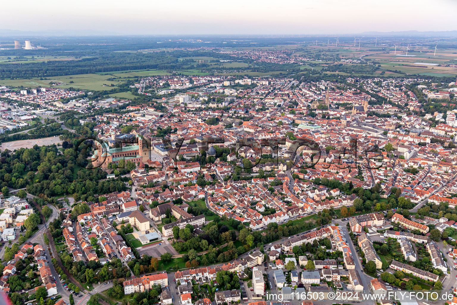 Oblique view of Speyer in the state Rhineland-Palatinate, Germany