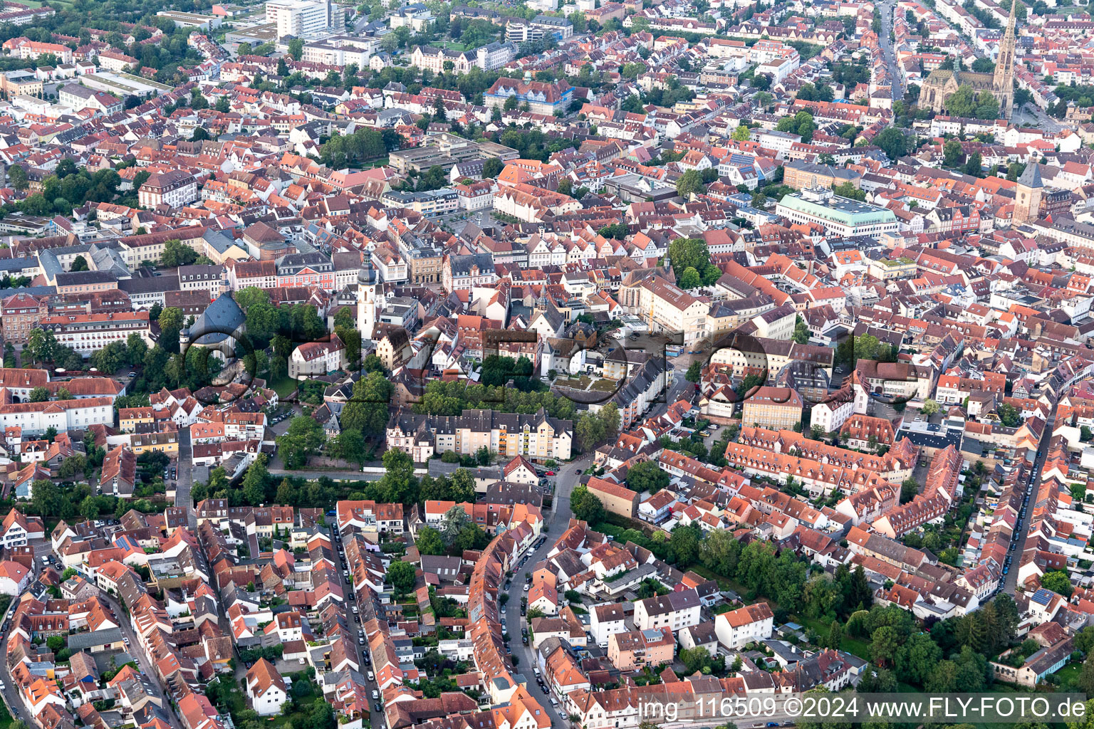 Speyer in the state Rhineland-Palatinate, Germany seen from above