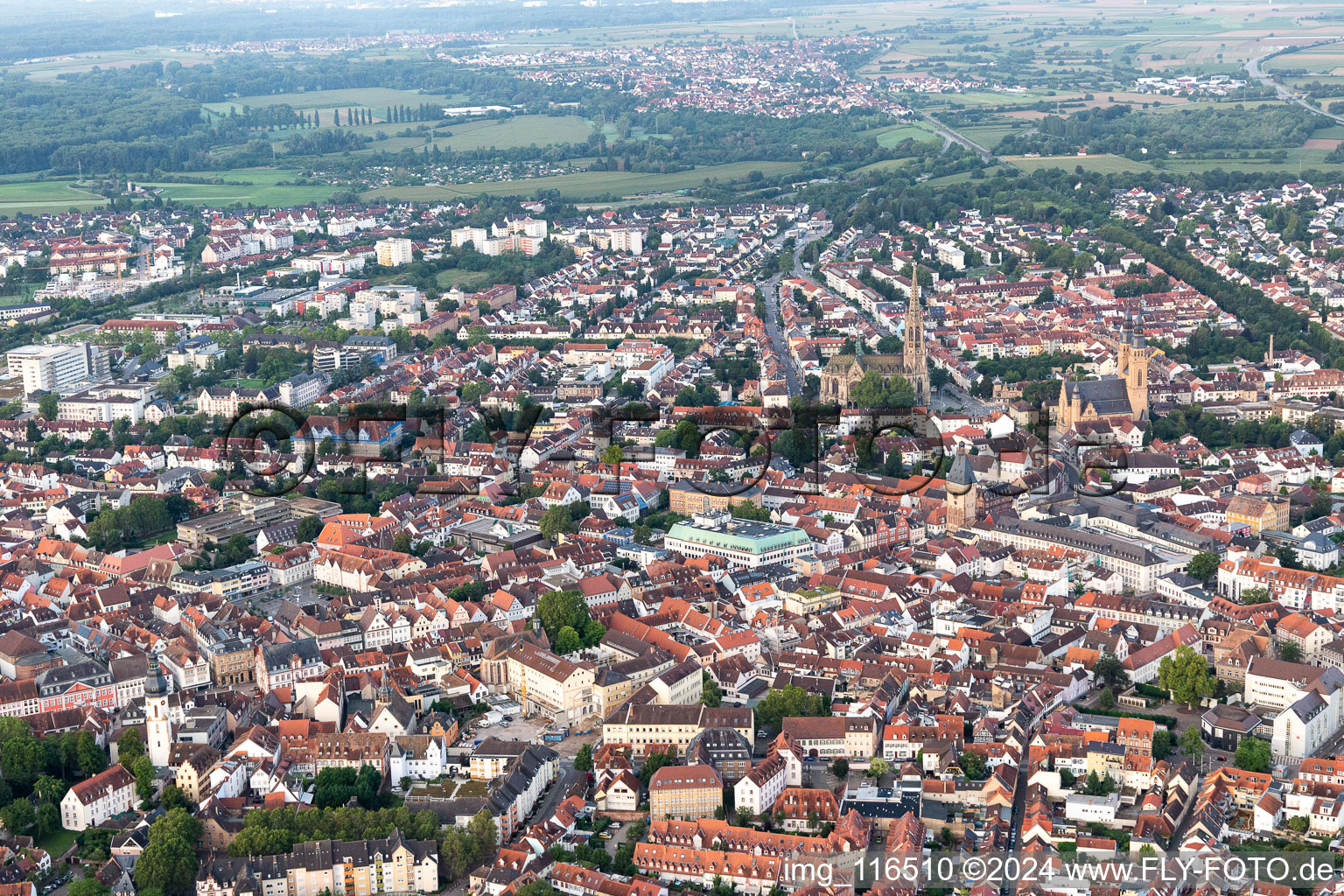 Speyer in the state Rhineland-Palatinate, Germany from the plane