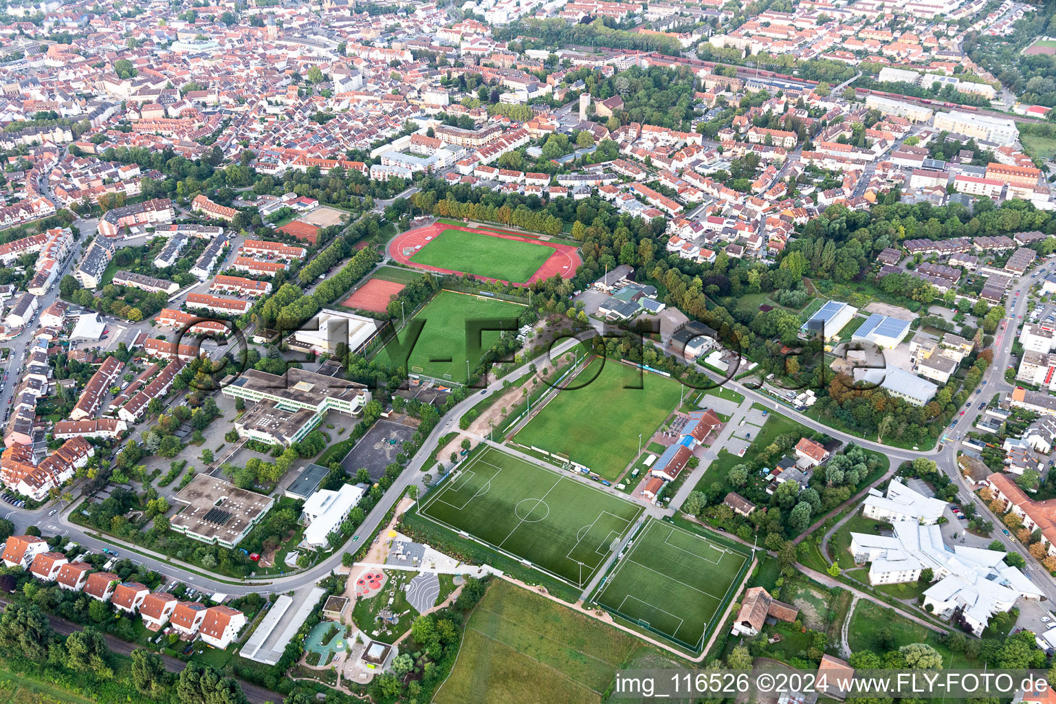 Speyer in the state Rhineland-Palatinate, Germany viewn from the air