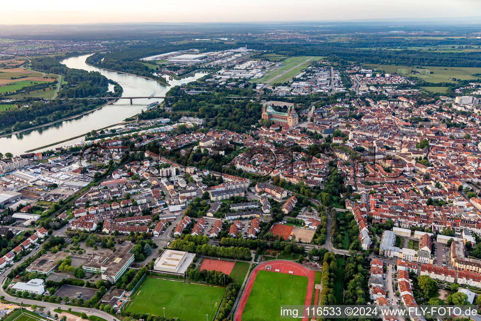 Drone image of Speyer in the state Rhineland-Palatinate, Germany