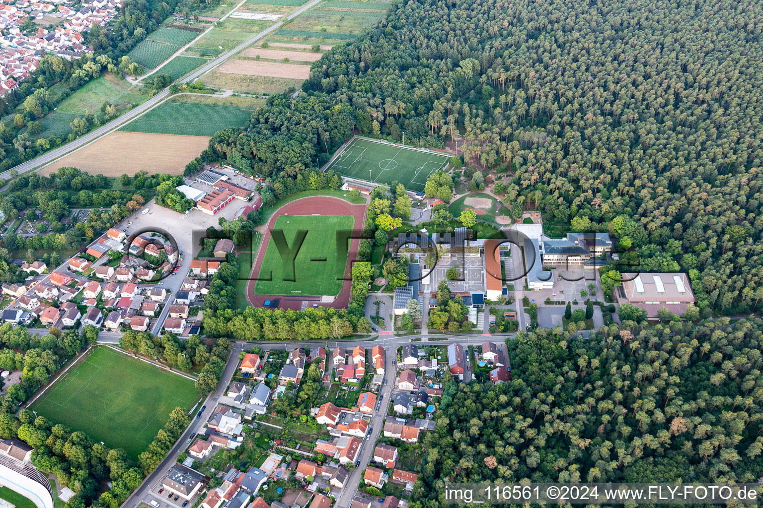 Bird's eye view of Dudenhofen in the state Rhineland-Palatinate, Germany