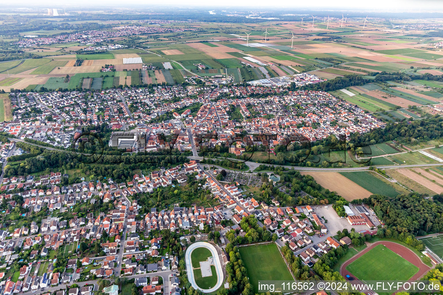 Dudenhofen in the state Rhineland-Palatinate, Germany viewn from the air