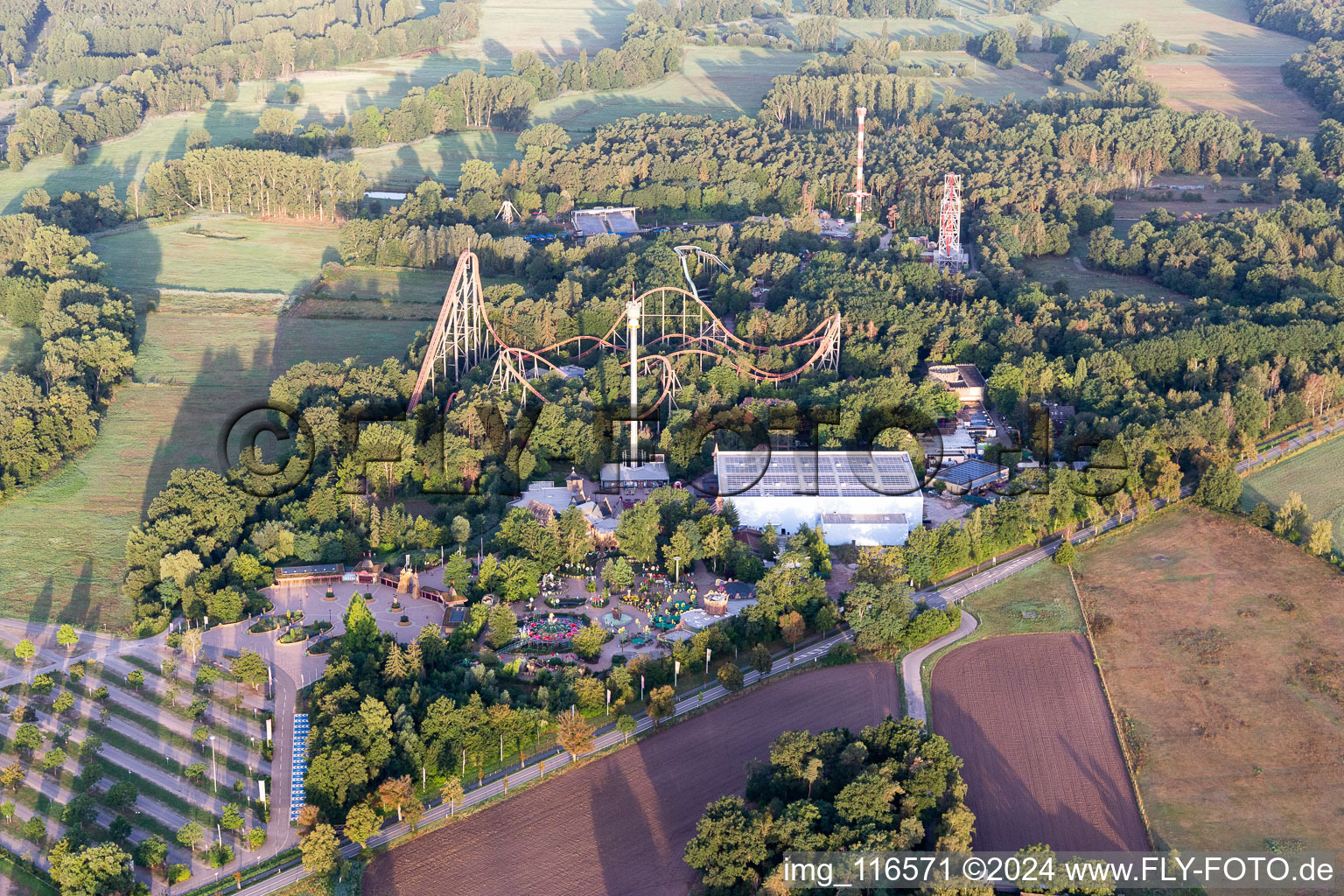 Holiday Park in Haßloch in the state Rhineland-Palatinate, Germany from above