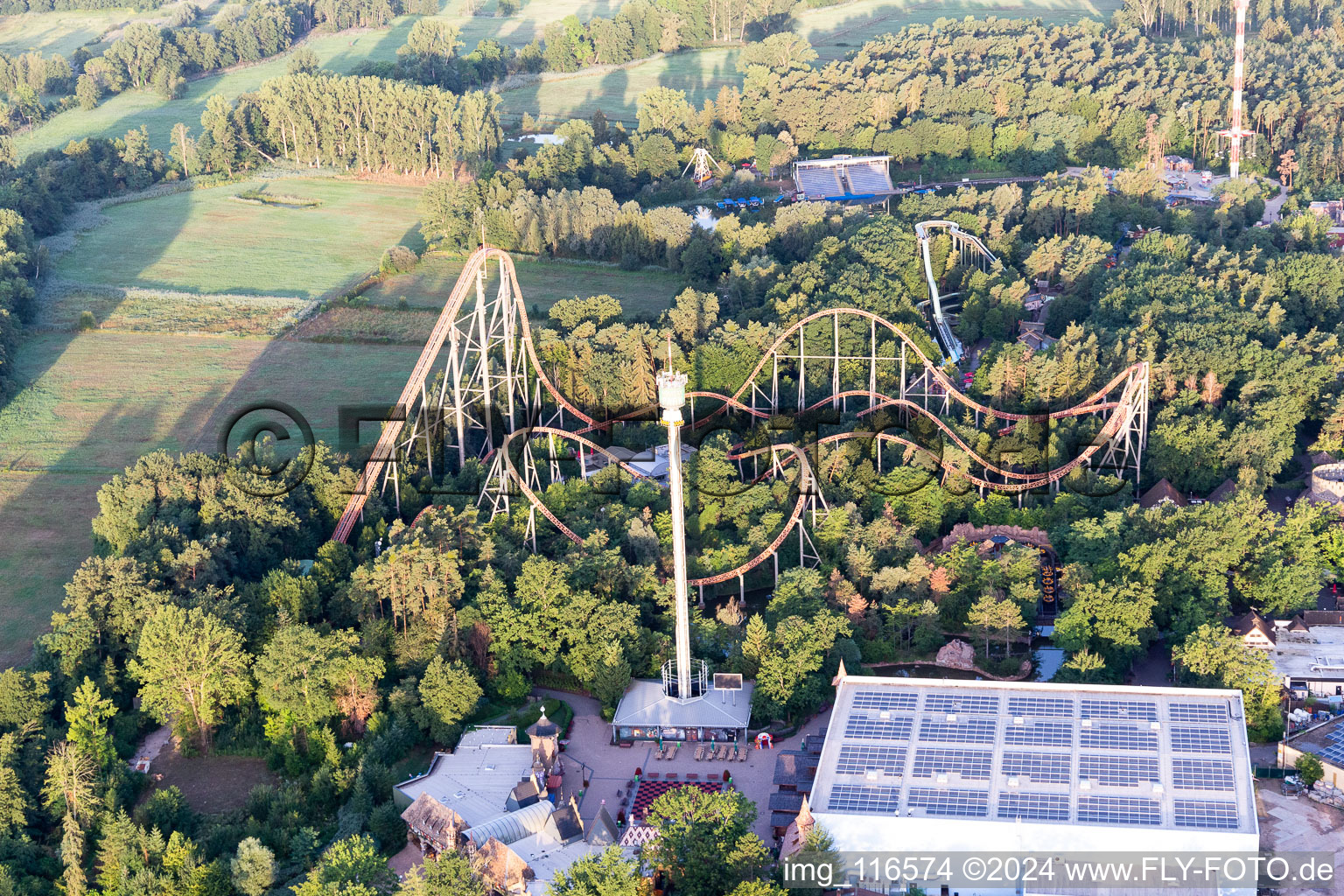 Holiday Park in Haßloch in the state Rhineland-Palatinate, Germany seen from above