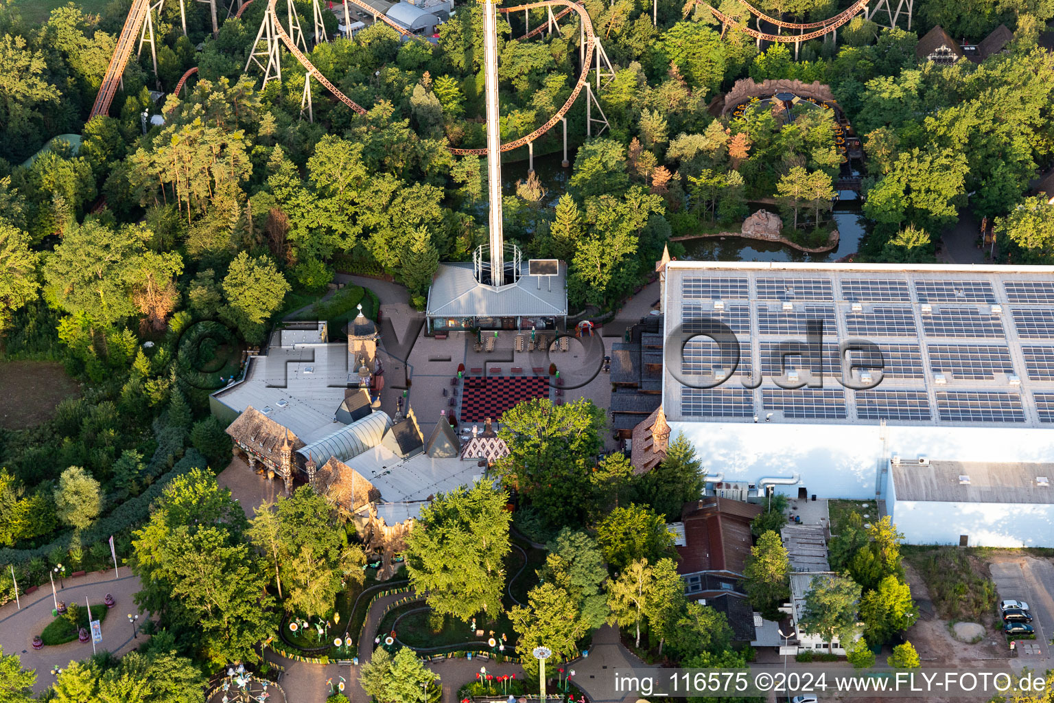 Holiday Park in Haßloch in the state Rhineland-Palatinate, Germany from the plane