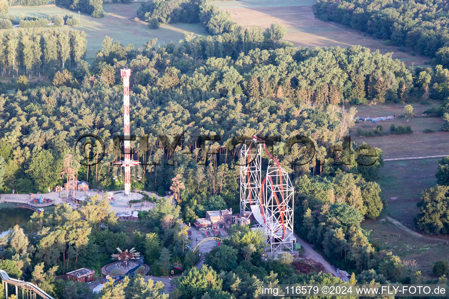 Drone recording of Holiday Park in Haßloch in the state Rhineland-Palatinate, Germany