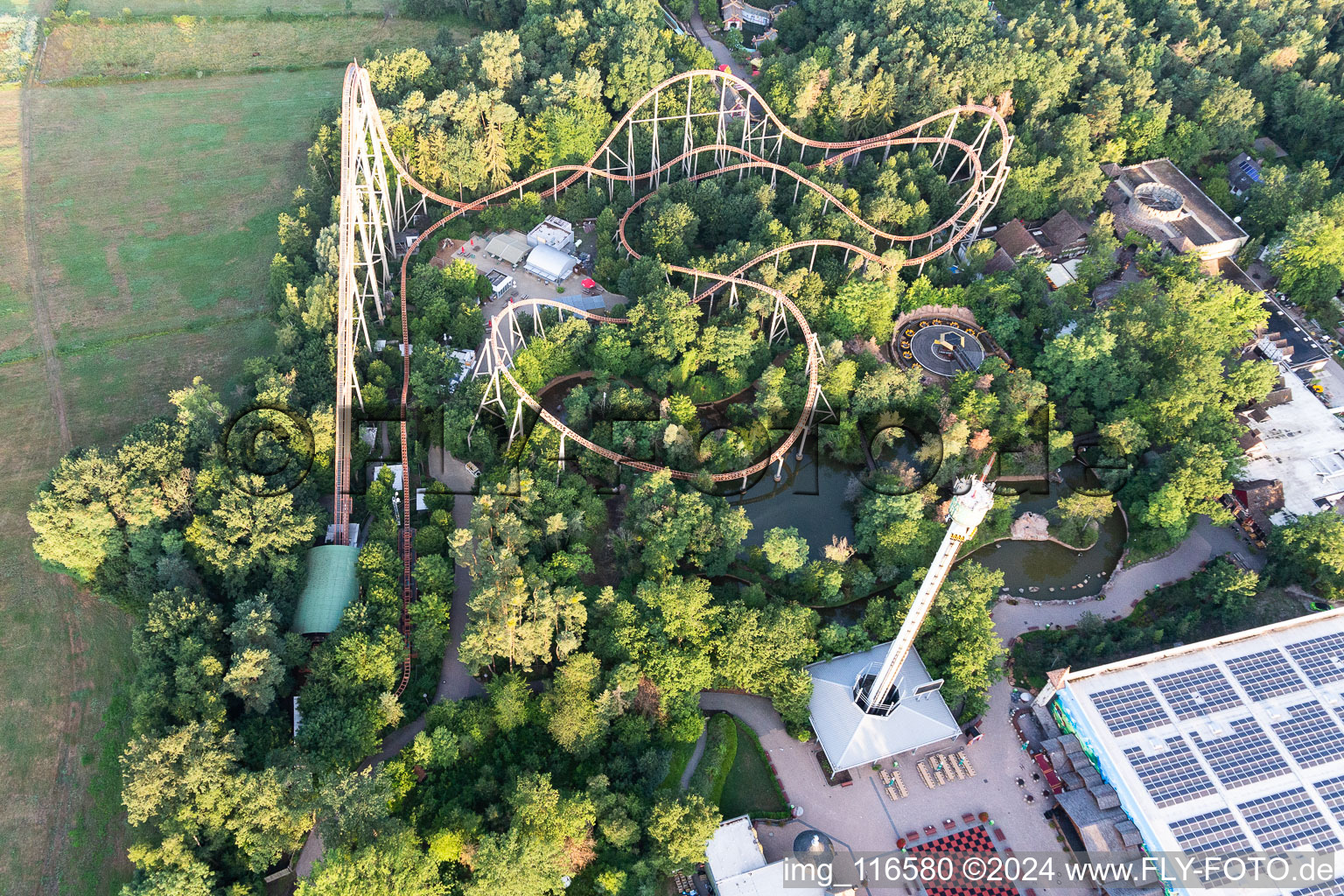 Bird's eye view of Holiday Park in Haßloch in the state Rhineland-Palatinate, Germany