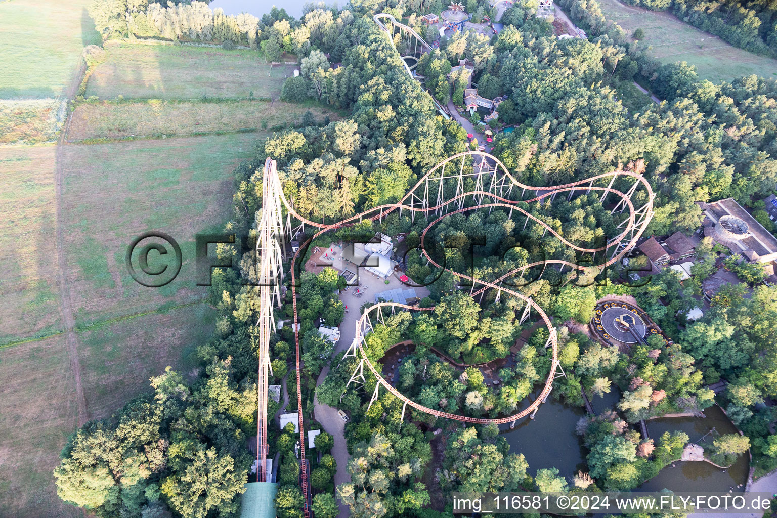 Holiday Park in Haßloch in the state Rhineland-Palatinate, Germany from the drone perspective