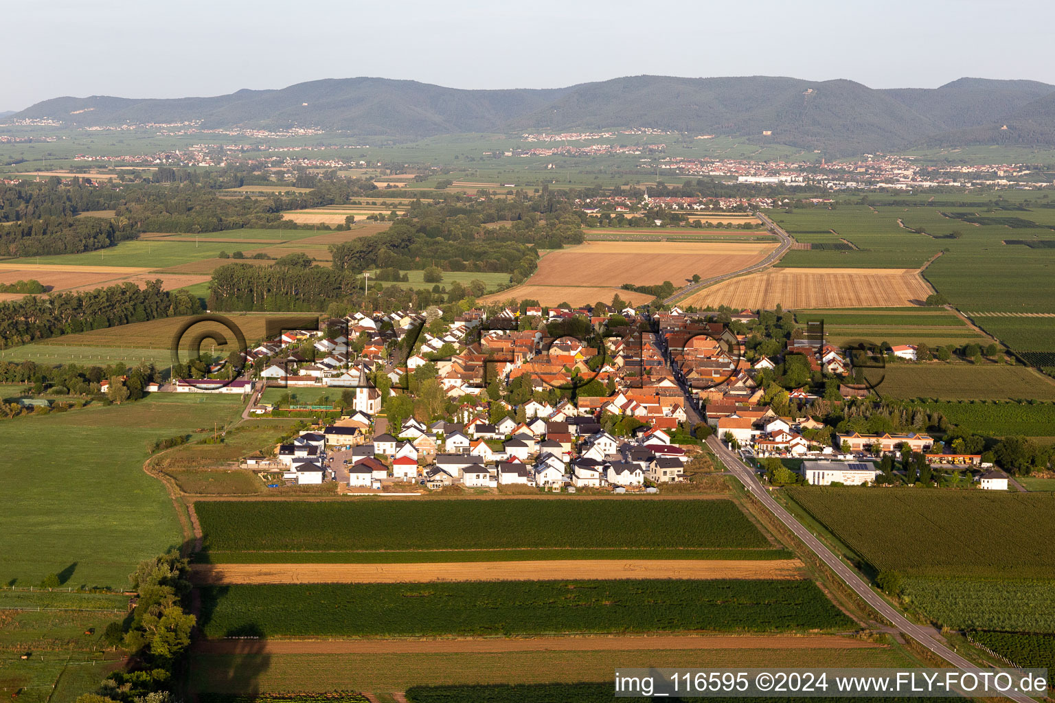 Aerial view of Altdorf in the state Rhineland-Palatinate, Germany