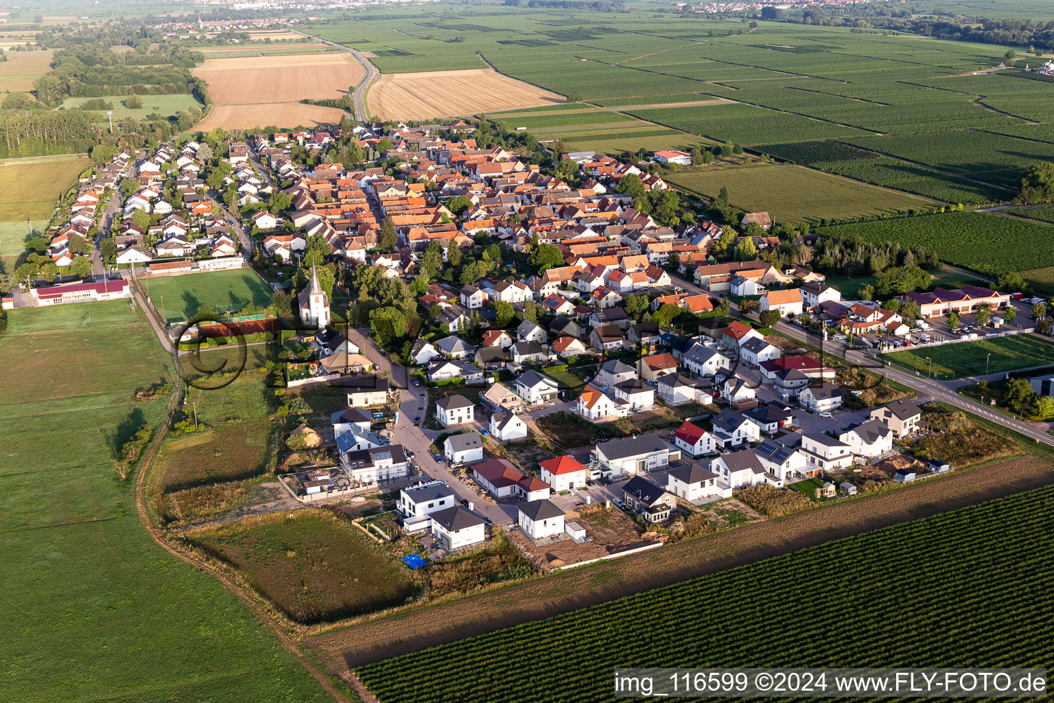 Aerial photograpy of Altdorf in the state Rhineland-Palatinate, Germany