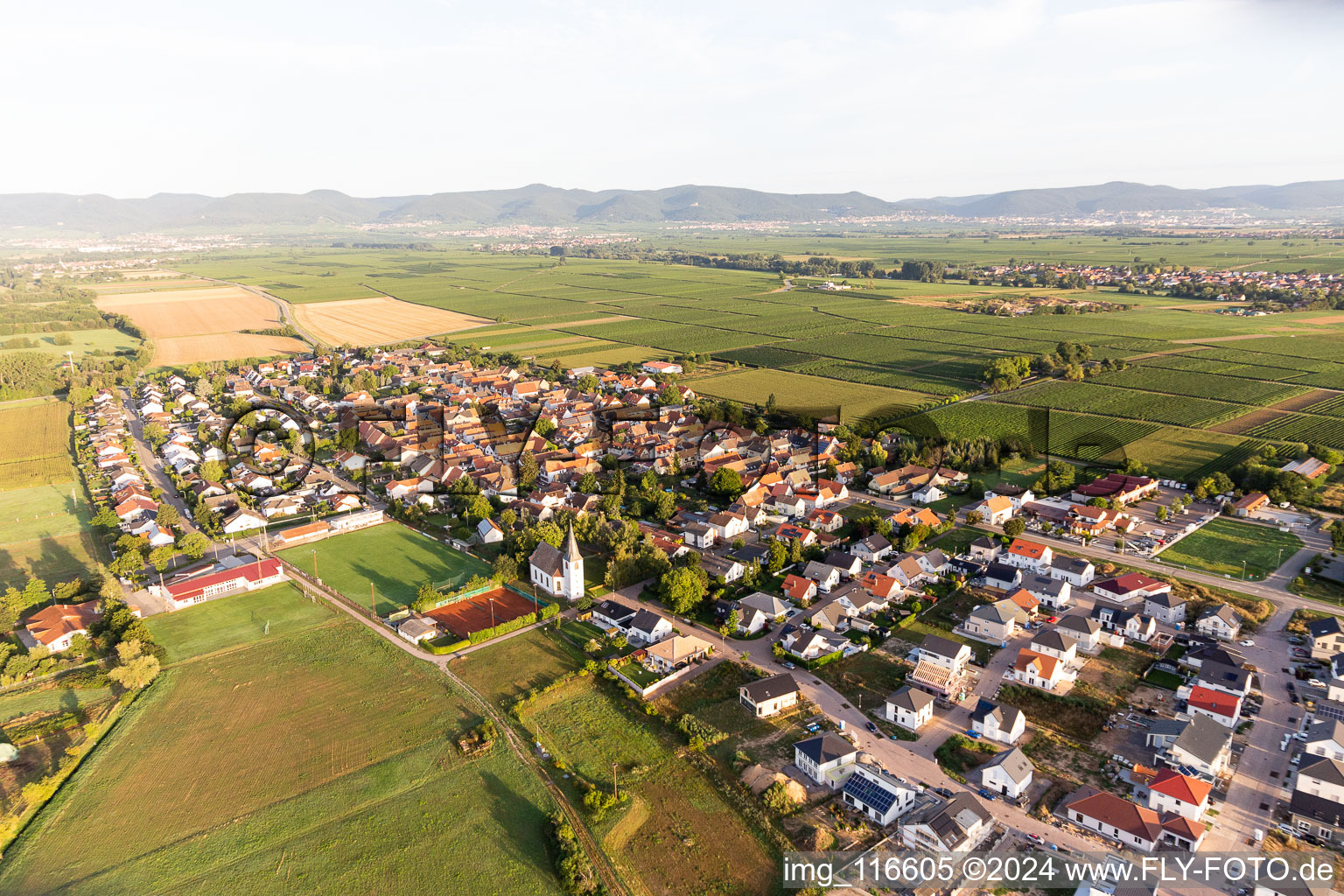 Altdorf in the state Rhineland-Palatinate, Germany seen from above