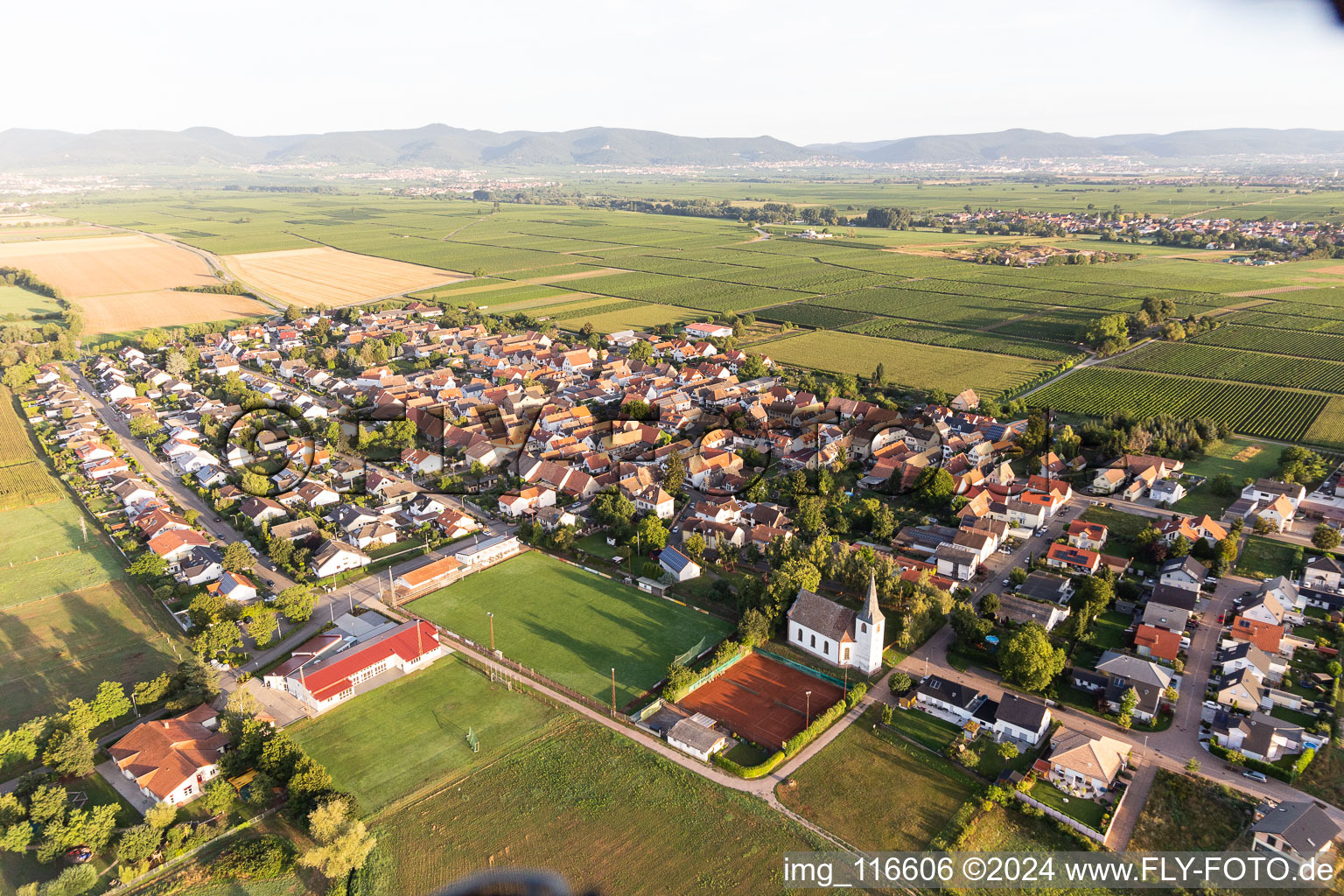 Altdorf in the state Rhineland-Palatinate, Germany from the plane