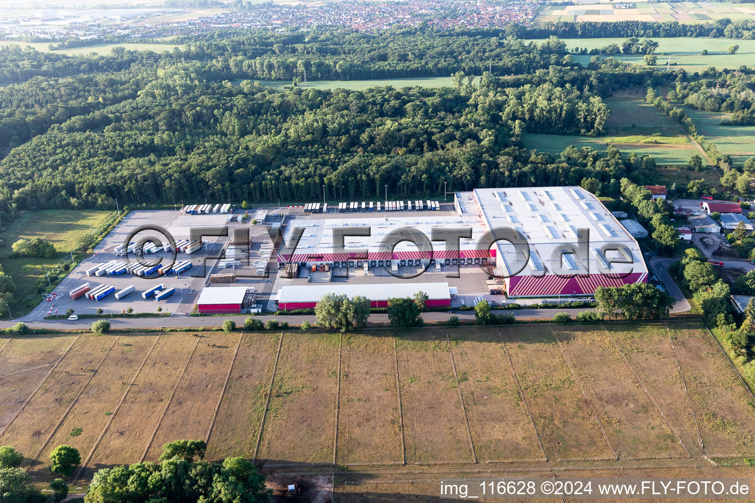 Warehouses and forwarding building of Hornbach Logistikzentrum Essingen in the district Industriegebiet Essingen in Essingen in the state Rhineland-Palatinate, Germany