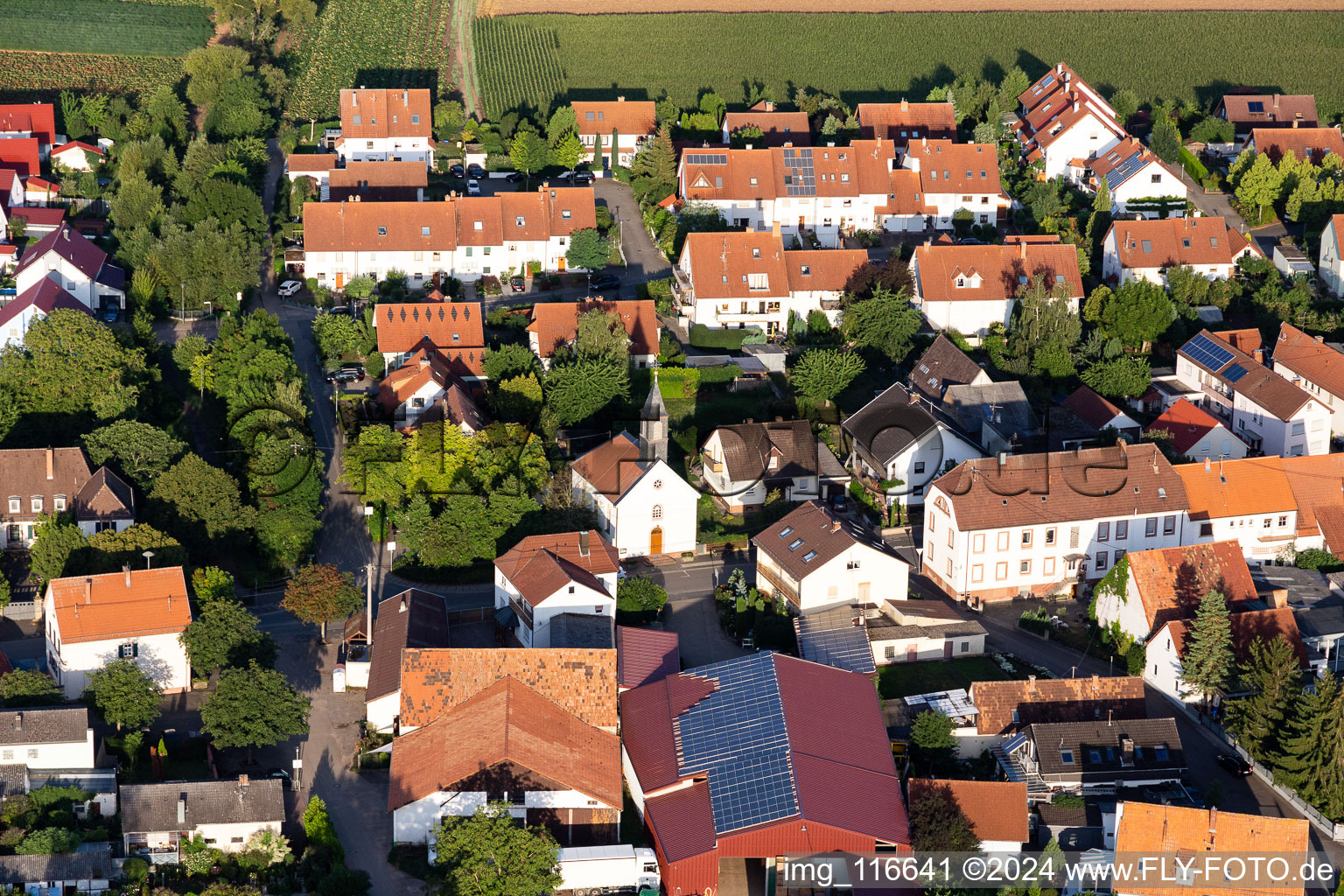 Bird's eye view of District Mörlheim in Landau in der Pfalz in the state Rhineland-Palatinate, Germany