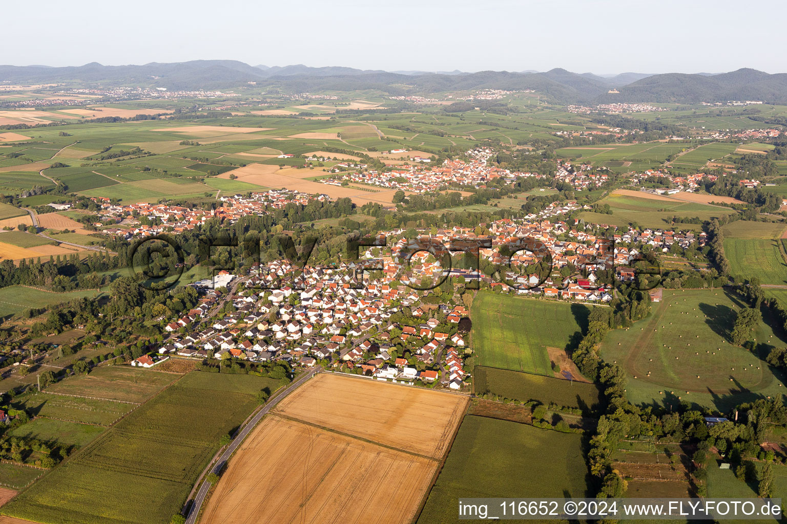 Aerial photograpy of District Billigheim in Billigheim-Ingenheim in the state Rhineland-Palatinate, Germany