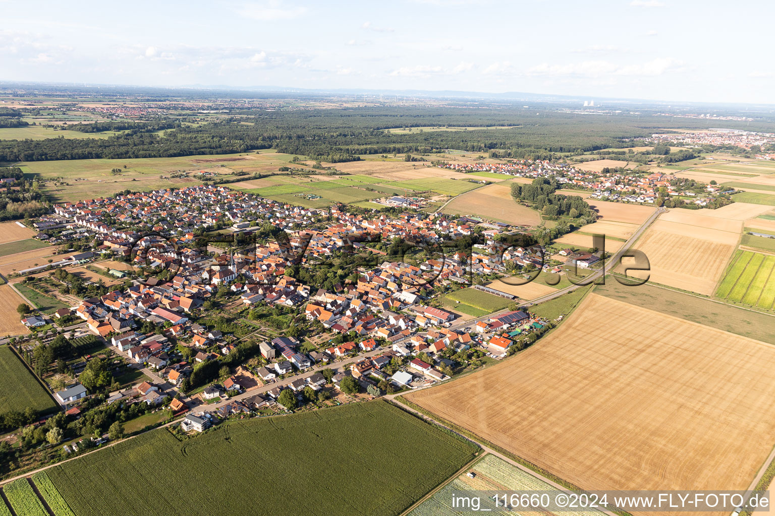 District Ottersheim in Ottersheim bei Landau in the state Rhineland-Palatinate, Germany from a drone