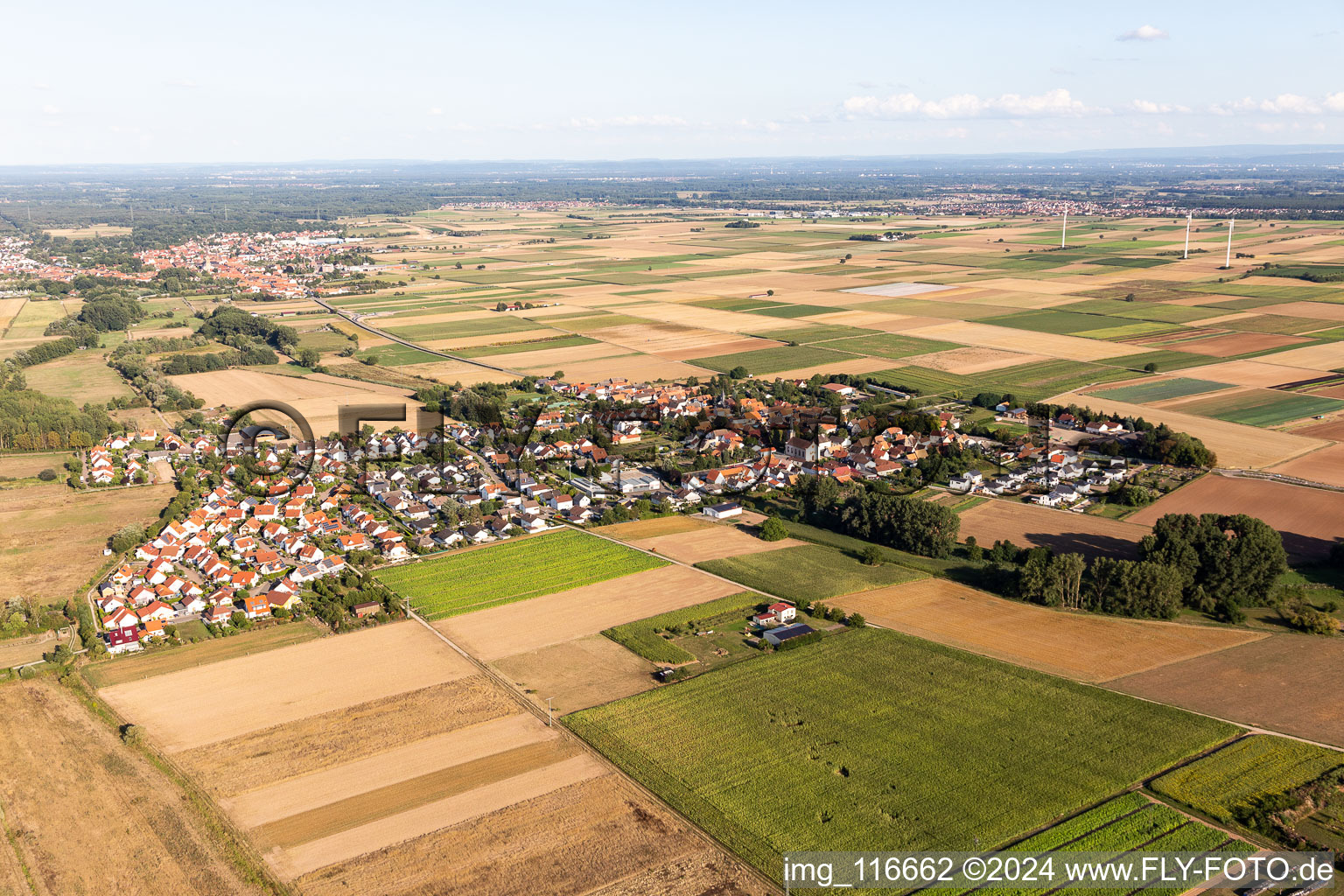 Knittelsheim in the state Rhineland-Palatinate, Germany from a drone