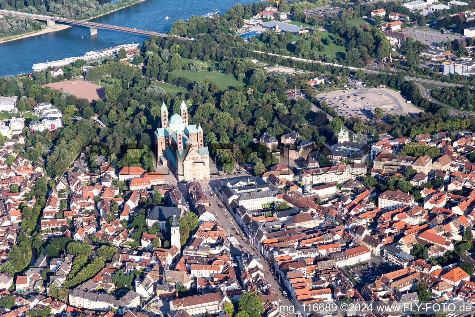 Aerial photograpy of Speyer in the state Rhineland-Palatinate, Germany