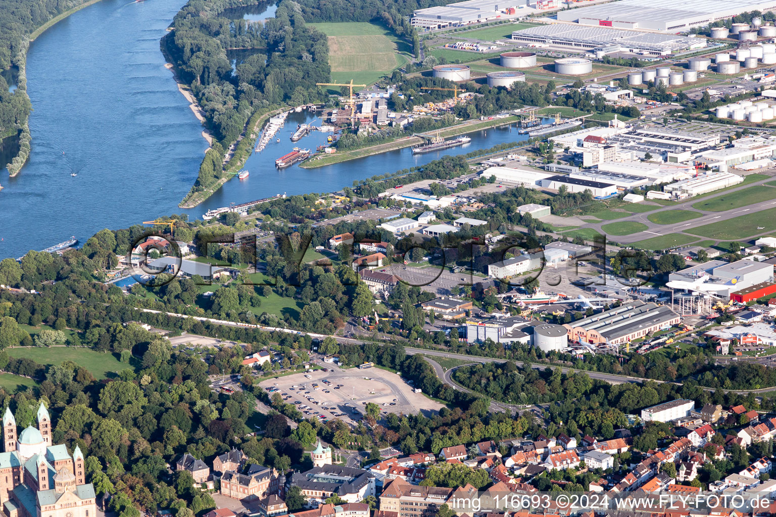 Oblique view of Speyer in the state Rhineland-Palatinate, Germany