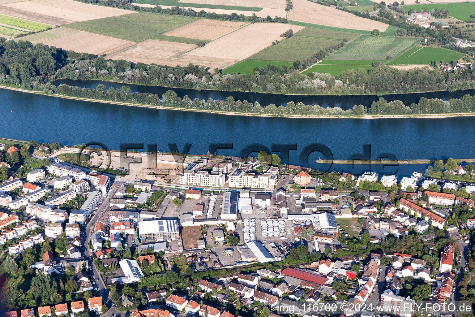 Speyer in the state Rhineland-Palatinate, Germany seen from above