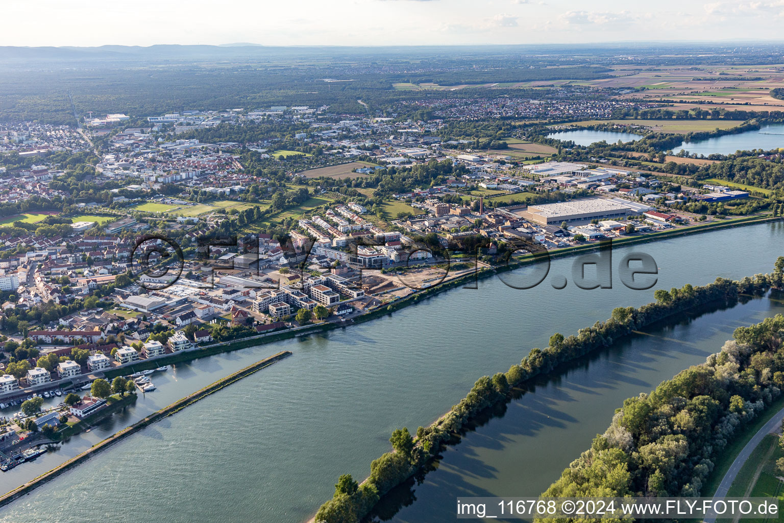 Speyer in the state Rhineland-Palatinate, Germany viewn from the air