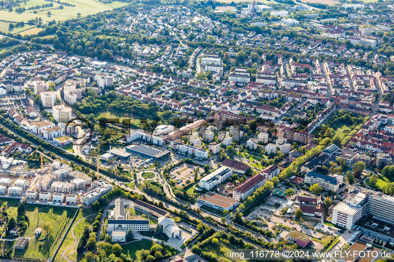 Drone image of Speyer in the state Rhineland-Palatinate, Germany