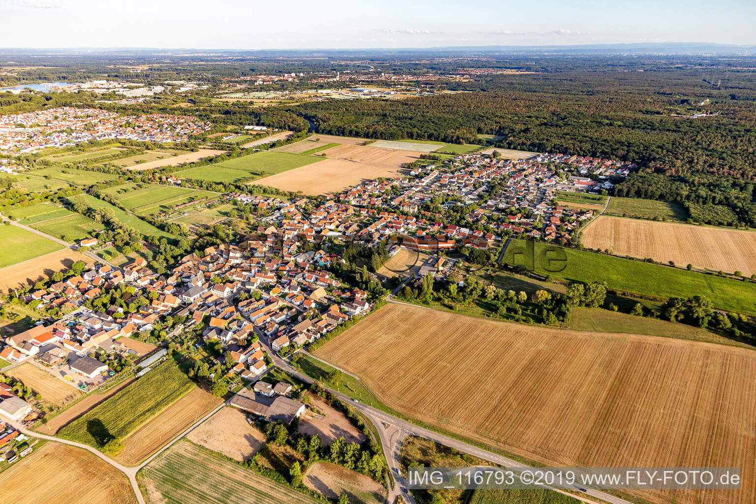 Westheim in the state Rhineland-Palatinate, Germany seen from above