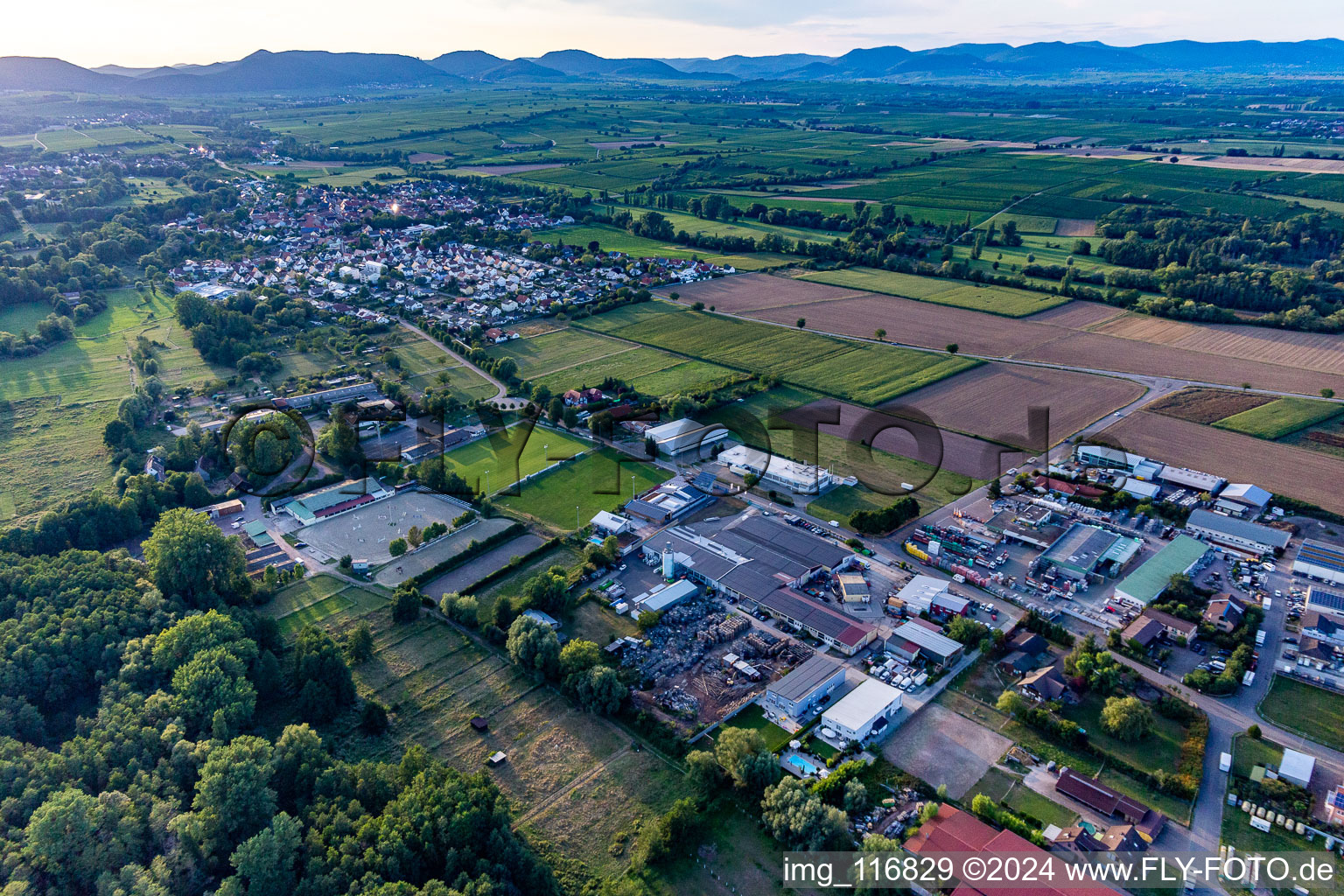 Aerial view of Riding and Driving Club eV in the district Billigheim in Billigheim-Ingenheim in the state Rhineland-Palatinate, Germany