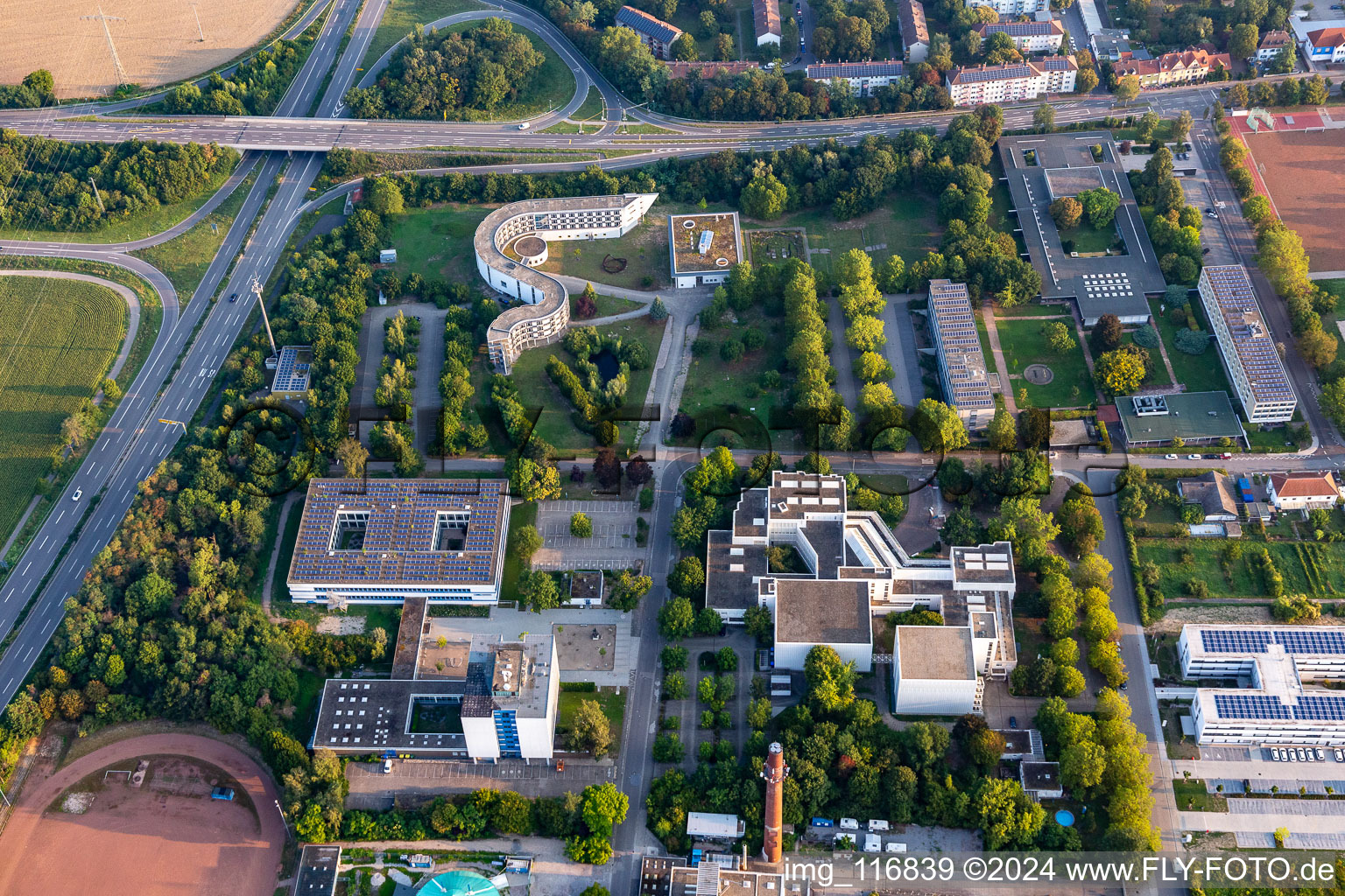 Aerial view of Speyer in the state Rhineland-Palatinate, Germany