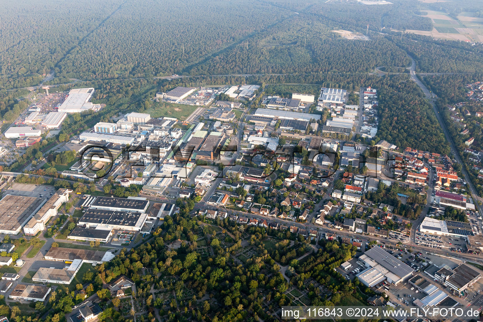 Industrial area NW in Speyer in the state Rhineland-Palatinate, Germany