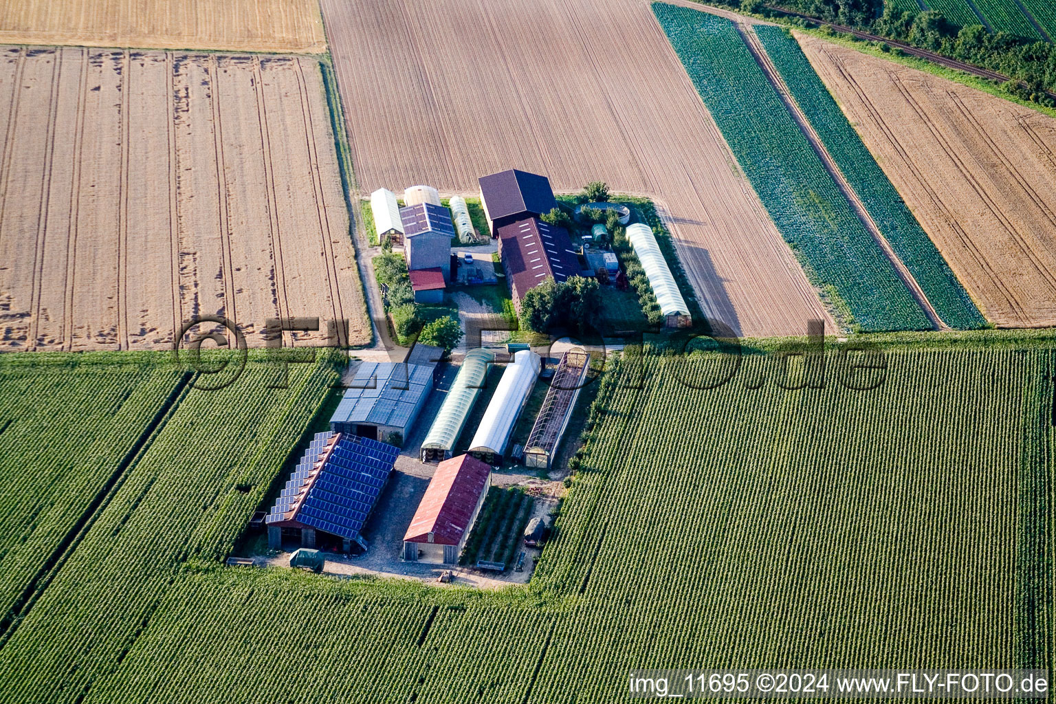 Aerial view of Aussiedlerhof am Höhenweg in Kandel in the state Rhineland-Palatinate, Germany