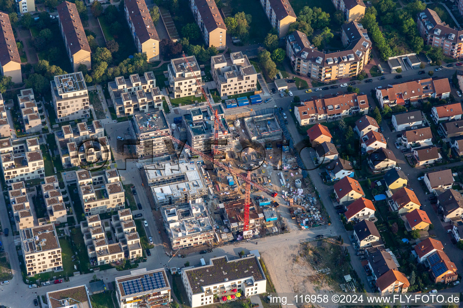 Homerun, former Turley US Barracks in the district Neckarstadt-Ost in Mannheim in the state Baden-Wuerttemberg, Germany from above