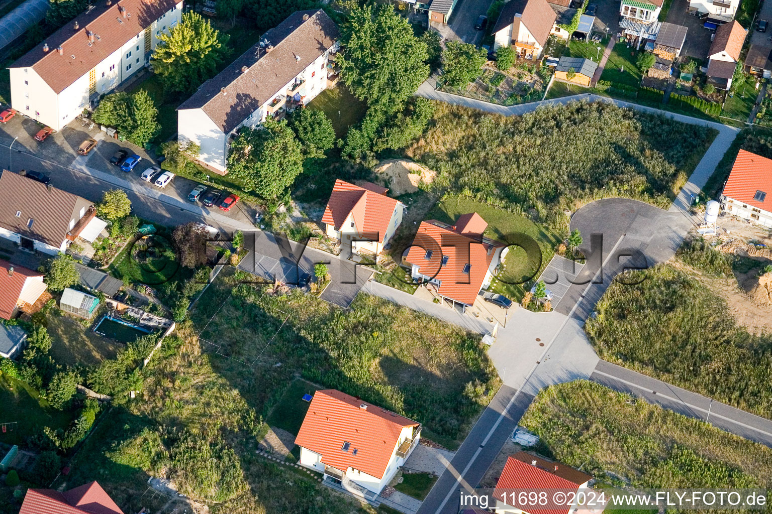 Aerial photograpy of New development area Am Höhenweg in Kandel in the state Rhineland-Palatinate, Germany