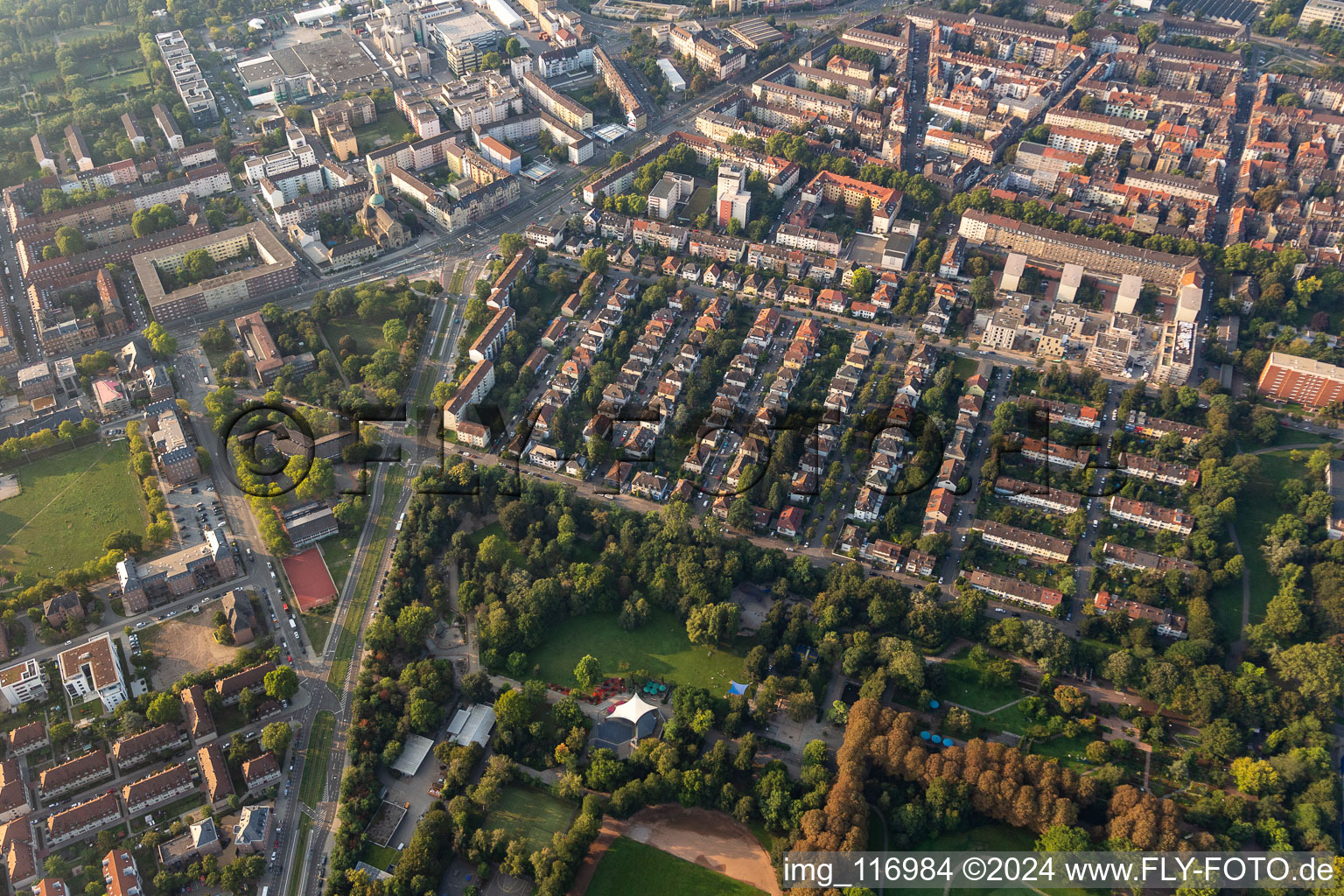 Park of Herzogenriedpark in Mannheim in the state Baden-Wurttemberg, Germany