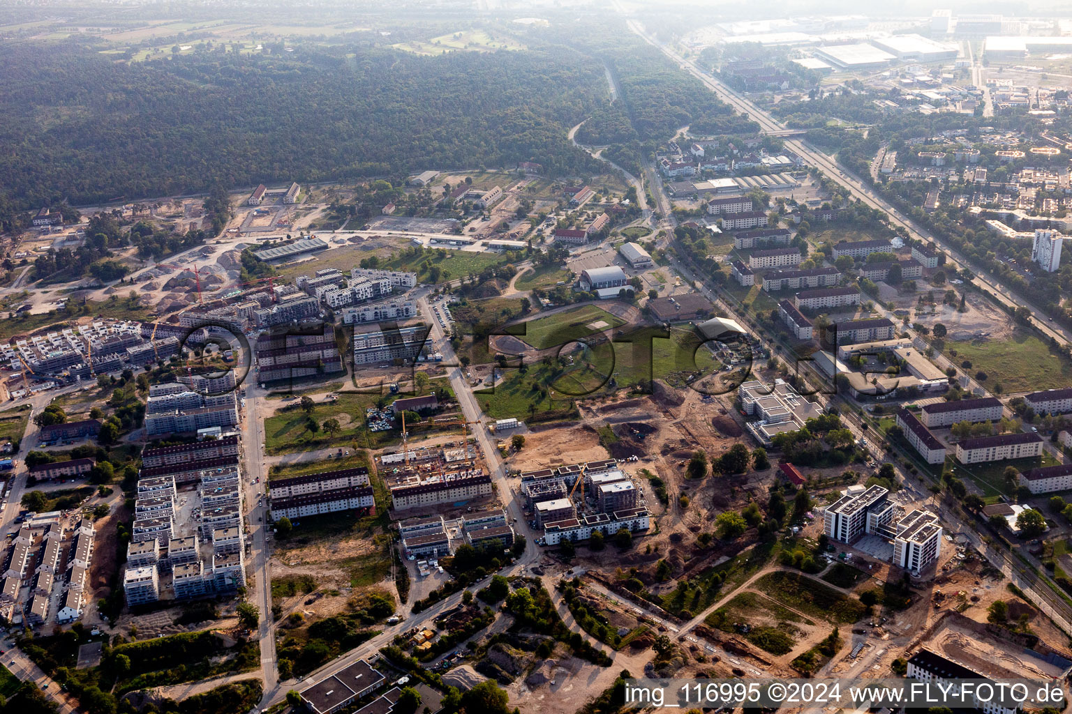 Site of the former FRNKLIN-US barracks at Käfertalerwald in the district Käfertal in Mannheim in the state Baden-Wuerttemberg, Germany