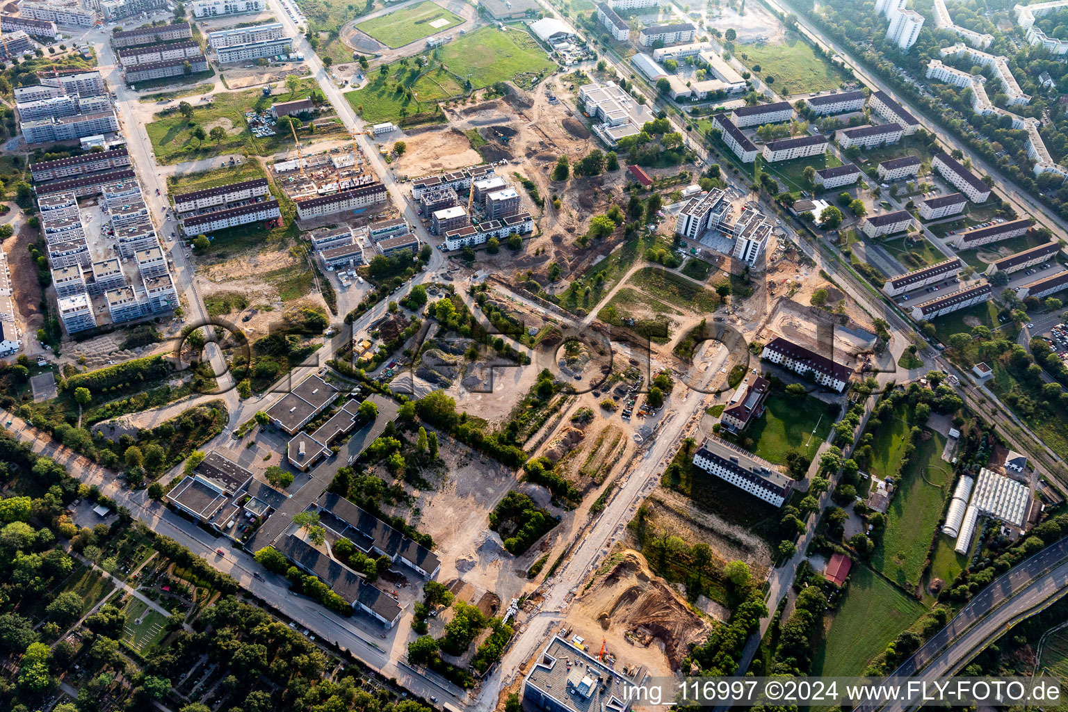 Benjamin Franklin Village, Jefferson Street in the district Käfertal in Mannheim in the state Baden-Wuerttemberg, Germany