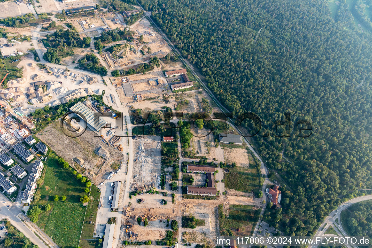 Aerial photograpy of Site of the former SULLIVAN US barracks at Käfertaler Wald in the district Käfertal in Mannheim in the state Baden-Wuerttemberg, Germany