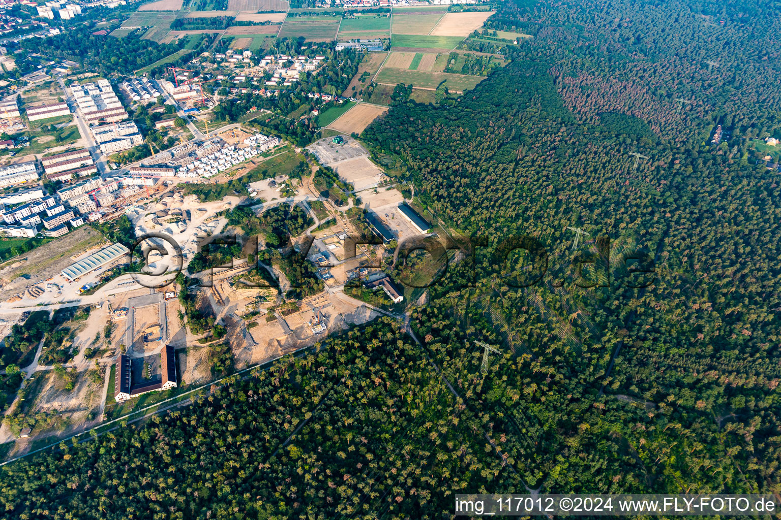 Aerial view of Formerly Benjamin Franklin Village in the district Käfertal in Mannheim in the state Baden-Wuerttemberg, Germany