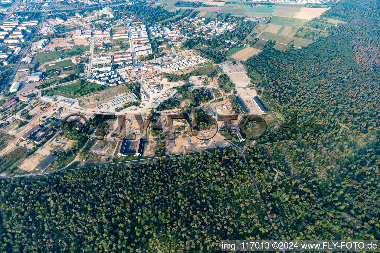 Oblique view of Site of the former SULLIVAN US barracks at Käfertaler Wald in the district Käfertal in Mannheim in the state Baden-Wuerttemberg, Germany