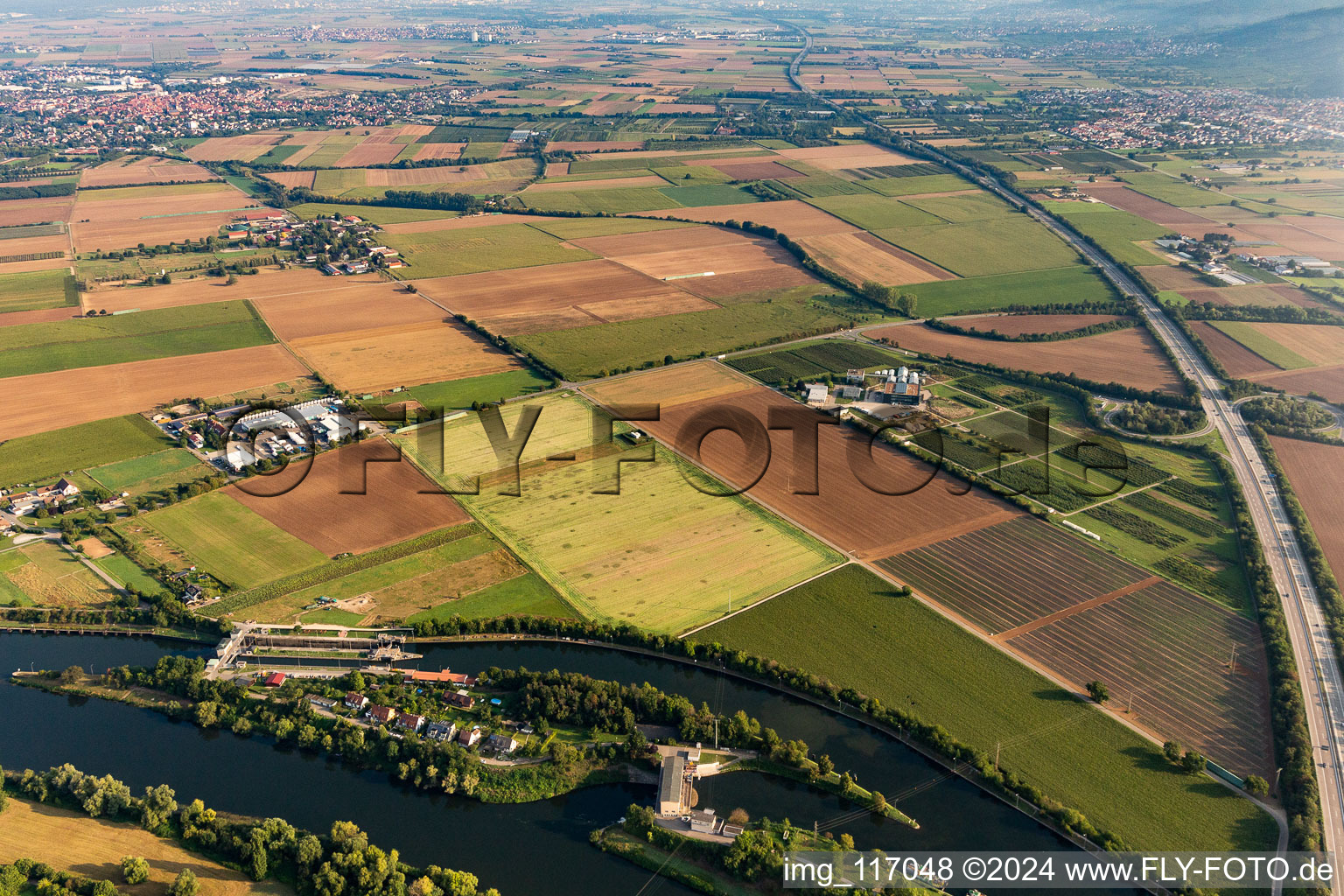 Neckar lock Dossenheim in Dossenheim in the state Baden-Wuerttemberg, Germany