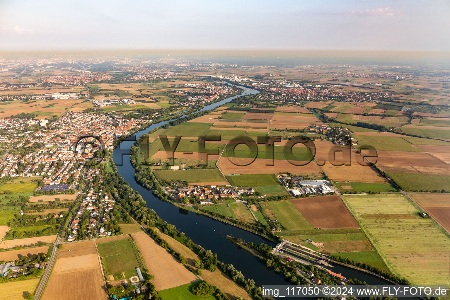 Neckar in Edingen-Neckarhausen in the state Baden-Wuerttemberg, Germany