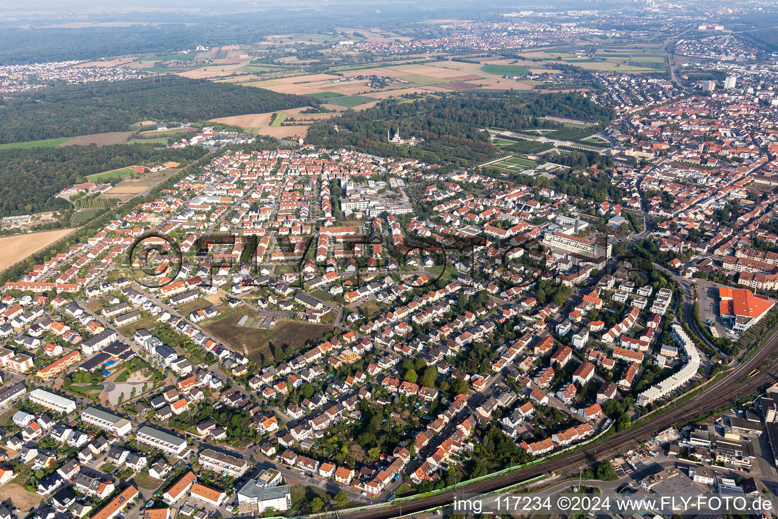 Schwetzingen in the state Baden-Wuerttemberg, Germany out of the air